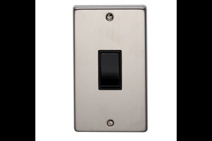 50A 2 Gang Double Pole Control Switch Stainless Steel Finish