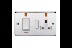 45A Double Pole Cooker Control Unit With Neon Highly Polished Chrome Finish