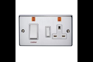 45A Double Pole Cooker Control Unit With Neon Satin Chrome Finish