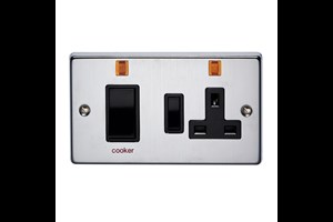 45A Double Pole Cooker Control Unit With Neon Satin Chrome Finish