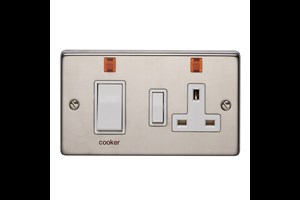 45A Double Pole Cooker Control Unit With Neon Stainless Steel Finish