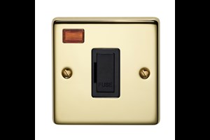 13A Unswitched Fused Connection Unit With Neon Polished Brass Finish