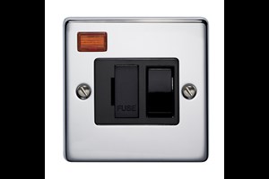13A Double Pole Switched Fused Connection Unit With Neon Highly Polished Chrome Finish