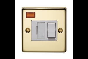 13A Double Pole Switched Fused Connection Unit With Neon Polished Brass Finish