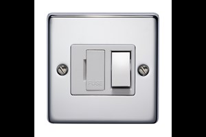 13A Double Pole Switched Fused Connection Unit With Metal Rocker Highly Polished Chrome Finish