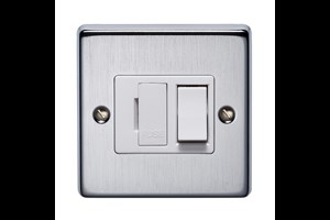 13A Double Pole Switched Fused Connection Unit Satin Chrome Finish
