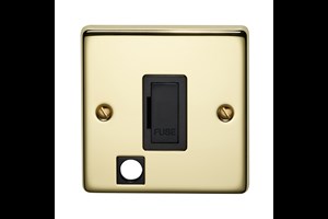13A Unswitched Fused Connection Unit With Cord Outlet Polished Brass Finish