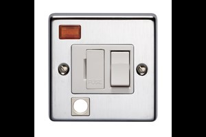 13A Double Pole Switched Fused Connection Unit With Cord Outlet And Neon Satin Chrome Finish