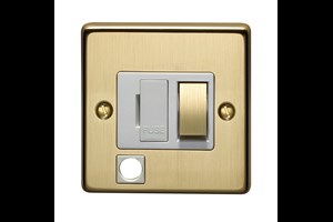 13A Double Pole Switched Fused Connection Unit With Metal Rocker And Cord Outlet Bronze Finish