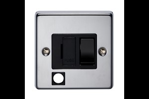 13A Double Pole Switched Fused Connection Unit With Cord Outlet Satin Chrome Finish