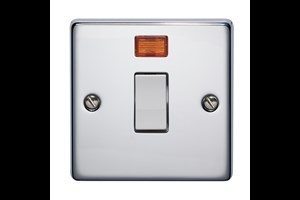 20A 1 Gang Double Pole Control Switch With Neon Highly Polished Chrome Finish