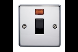 20A 1 Gang Double Pole Control Switch With Neon Highly Polished Chrome Finish