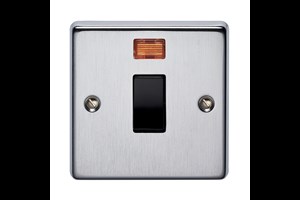 20A 1 Gang Double Pole Control Switch With Neon Satin Chrome Finish