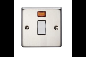 20A 1 Gang Double Pole Control Switch With Neon Stainless Steel Finish