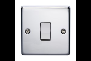 20A 1 Gang Double Pole Control Switch Highly Polished Chrome Finish