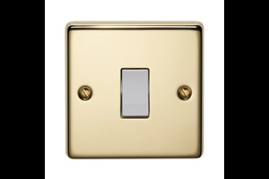 20A 1 Gang Double Pole Control Switch Polished Brass Finish