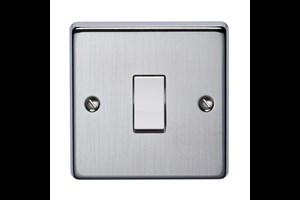20A 1 Gang Double Pole Control Switch Satin Chrome Finish
