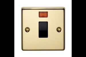 32A 1 Gang Double Pole Control Switch With Neon Polished Brass Finish
