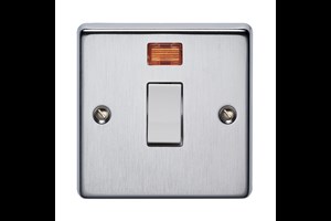 32A 1 Gang Double Pole Control Switch With Neon Satin Chrome Finish