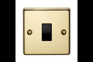 32A 1 Gang Double Pole Control Switch Polished Brass Finish