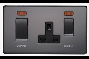 45A Cooker Control Unit With 13A Socket And Neon Black Nickel Finish