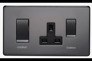 45A Cooker Control Unit With 13A Socket Black Nickel Finish