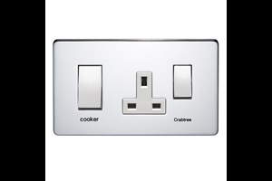 45A Cooker Control Unit With 13A Socket Highly Polished Chrome Finish