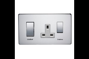 45A Cooker Control Unit With 13A Socket Satin Chrome Finish