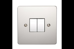 10AX 2 Gang 2 Way Switch Polished Stainless Steel Finish