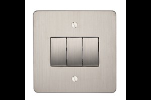 10AX 3 Gang 2 Way Switch Stainless Steel Finish