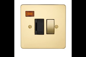 13A Double Pole Switched Fused Connection Unit With Neon Polished Brass Finish