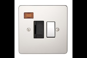 13A Double Pole Switched Fused Connection Unit With Neon Polished Stainless Steel Finish