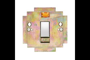 20A 1 Gang Double Pole Switch Interior With Neon Highly Polished Chrome Finish Rocker