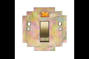 20A 1 Gang Double Pole Switch Interior With Neon Polished Brass Finish Rocker