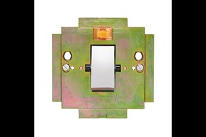 45A 1 Gang Double Pole Switch Interior With Neon Highly Polished Chrome Finish Rocker