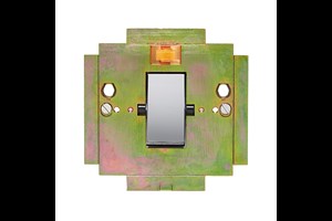 45A 1 Gang Double Pole Switch Interior With Neon Polished Stainless Steel Finish Rocker
