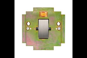45A 1 Gang Double Pole Switch Interior With Neon Stainless Steel Finish Rocker