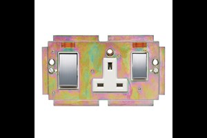 45A Cooker Control Unit With 13A Socket Interior With Neon Satin Chrome Finish Rockers