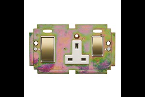 45A Cooker Control Unit With 13A Socket Interior Polished Brass Finish Rockers