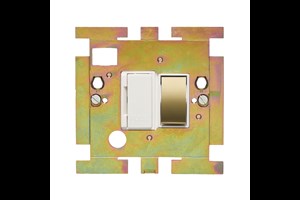 13A Double Pole Switched Fused Connection Unit With Cord Outlet Interior Polished Brass Finish Rocker