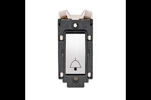 10A Retractive Grid Switch Printed 'Bell Symbol' Highly Polished Chrome Finish Rocker