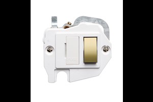 13A Double Pole Switched Fused Connection Unit Rocker Interior Polished Brass Finish Rocker