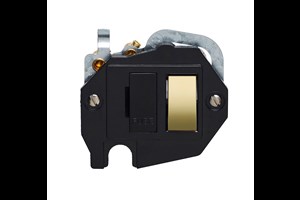 13A Double Pole Switched Fused Connection Unit Black Interior Rocker Polished Brass Finish Rocker