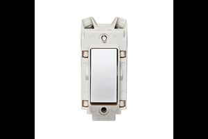 20A Double Pole Grid Switch With Metal Rocker Polished Stainless Steel Finish Rocker