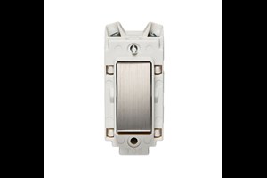 20A Double Pole Grid Switch With Metal Rocker Stainless Steel Finish