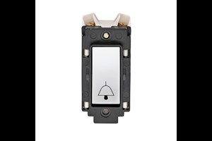 10A Retractive Grid Switch Printed 'Bell Symbol' Polished Stainless Steel Finish Rocker