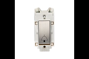 10A Retractive Grid Switch Printed 'Bell Symbol' Stainless Steel Finish Rocker