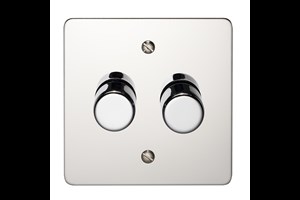 2 Gang 2 Way 400 Watt Dimmer Polished Stainless Steel Finish