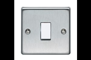 10AX 1 Gang 2 Way Single Pole Plate Switch Stainless Steel Finish