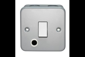 20A 1 Gang Double Pole Switch With Front Flex Outlet And Cord Grip Metalclad